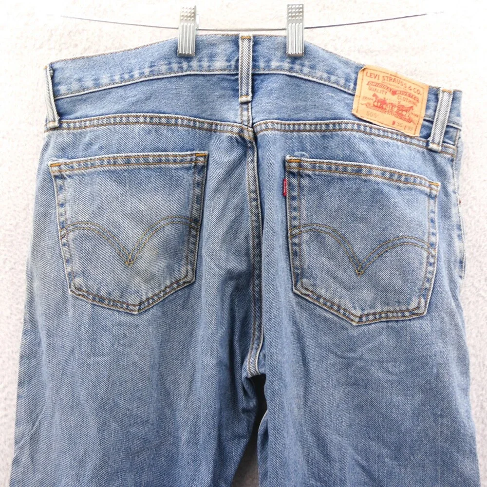 Levis 505 Jeans Mens Size 36x32 Straight Leg Blue Cotton Denim Size 36‎ Pants